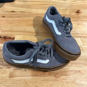Youth brand NEW NEVER WORN  suede gray vans size 1.